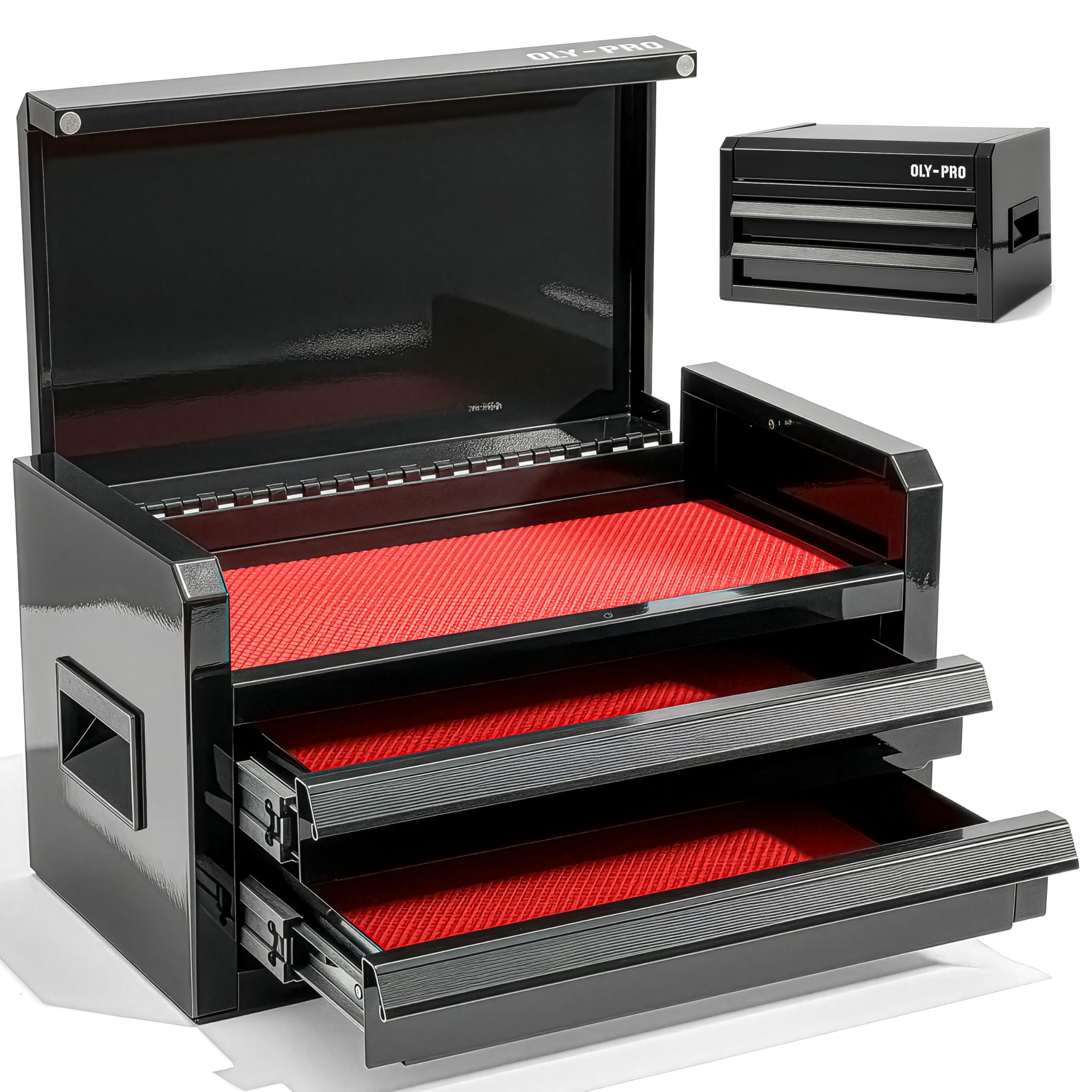 OLY-PRO Mini Toolbox with 2 Drawers and Top Storage, Durable Tool